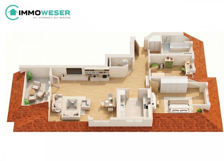 28 Grundriss Wohnung animiert Etagenwohnung Lilienthal