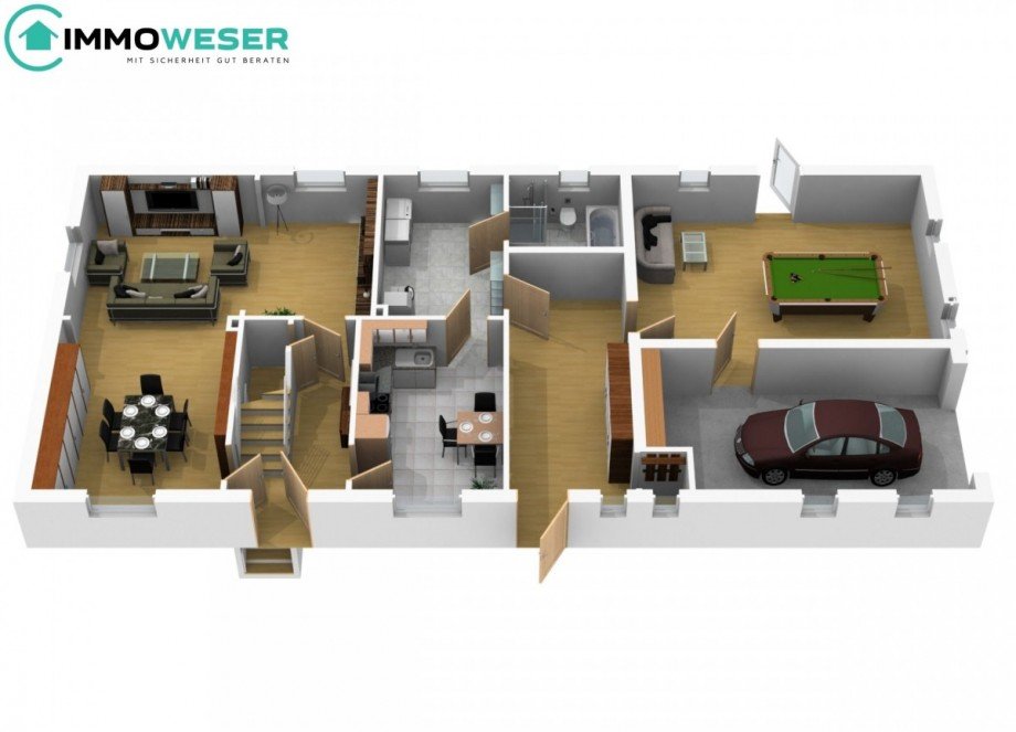 34 Grundriss EG - animiert Einfamilienhaus Bassum