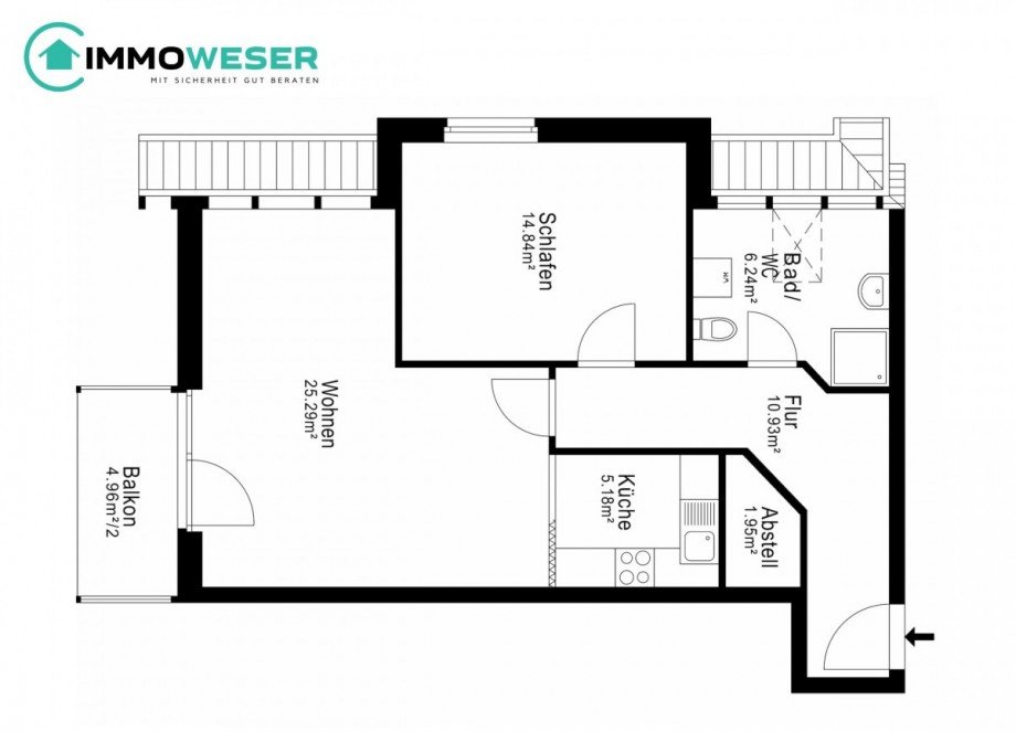 28 Grundriss animiert Etagenwohnung Blender