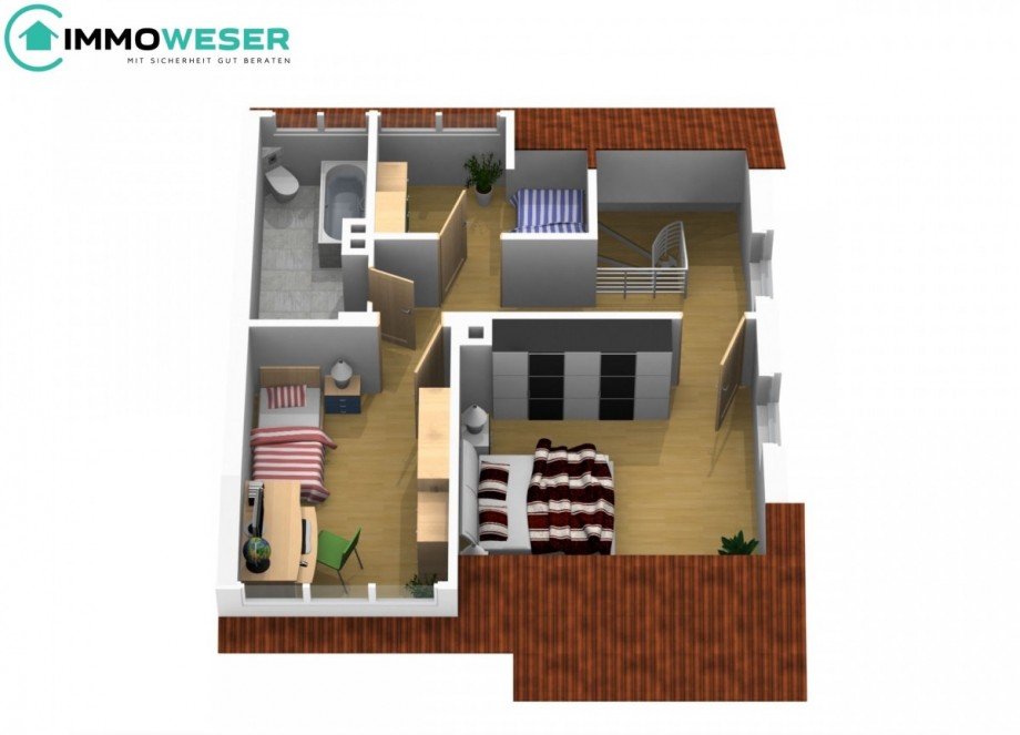 31 Grundriss OG -animiert Doppelhaush�lfte Martfeld