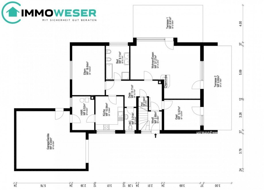 37 Grundriss EG Zweifamilienhaus Syke