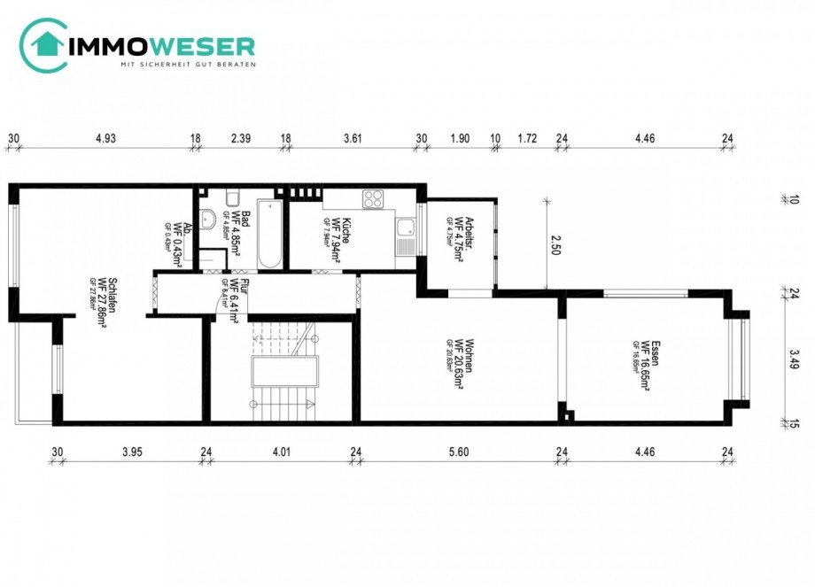 08 Grundriss Etagenwohnung Bremen