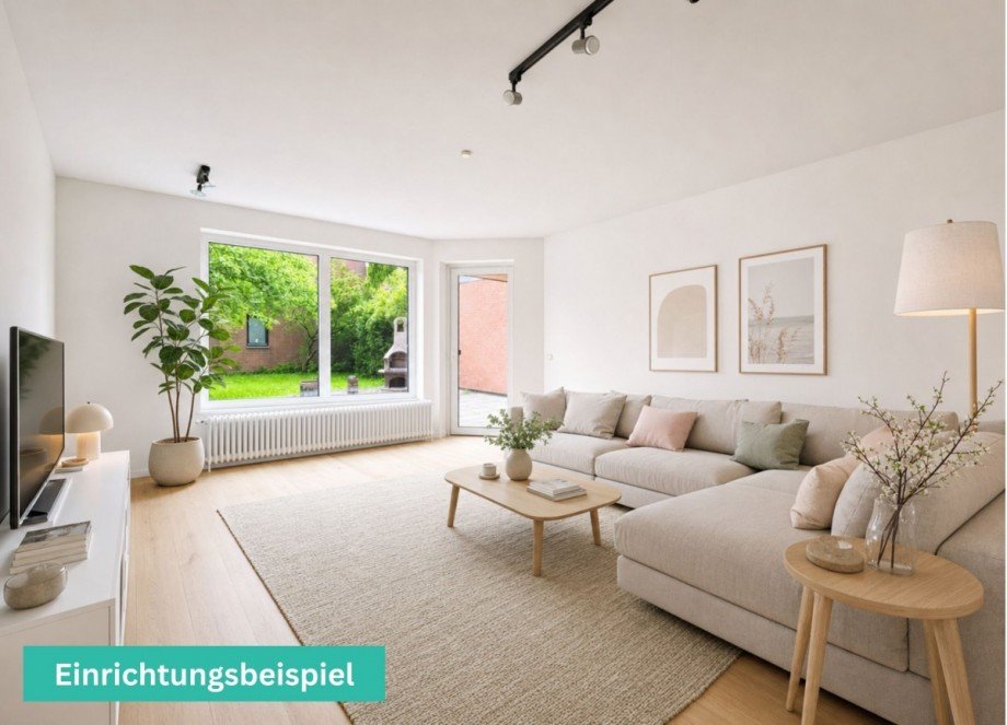 24 Wohnzimmer Einrichtungsbeispiel IMMOWESER Erdgeschosswohnung Achim