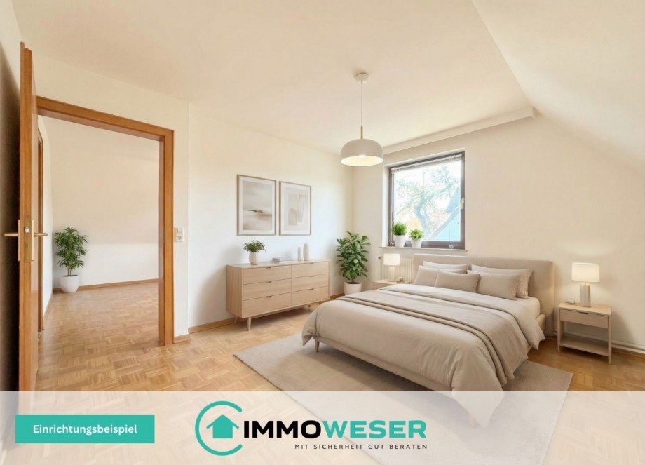 14 Einrichtungsbeispiel Schlafzimmer OG Einfamilienhaus Ottersberg