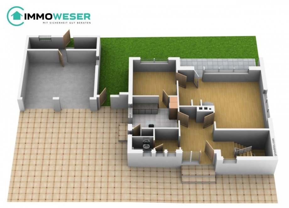 35 Grundriss EG animiert Einfamilienhaus Thedinghausen