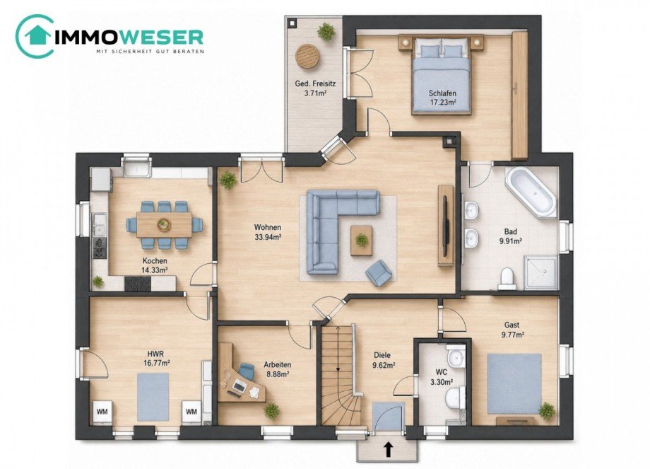 37 Grundriss EG (2) Einfamilienhaus Emtinghausen