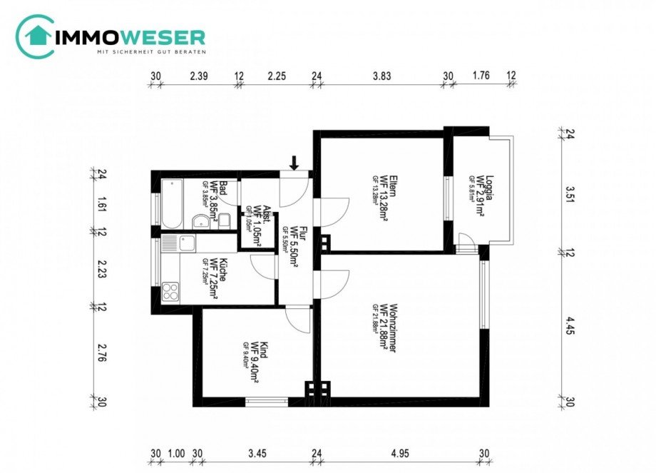29 Grundriss EG Erdgeschosswohnung Bremen