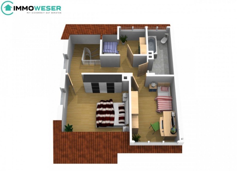 13 Grundriss OG - animiert Doppelhaush�lfte Martfeld