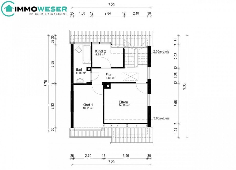 32 Grundriss OG Doppelhaush�lfte Martfeld
