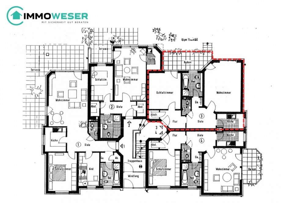 22 Grundriss EG Etagenwohnung Lilienthal