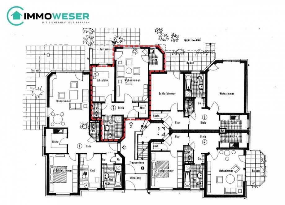 28 Grundriss EG Etagenwohnung Lilienthal