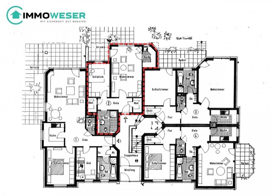 28 Grundriss EG Etagenwohnung Lilienthal