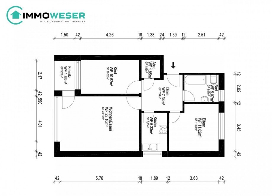 28 Grundriss Erdgeschosswohnung Achim